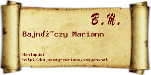 Bajnóczy Mariann névjegykártya